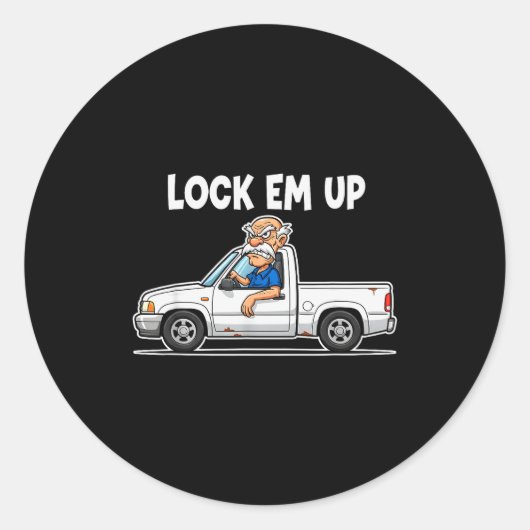 Funny Lock Em Up Private Property  ラウンドシール (正面)