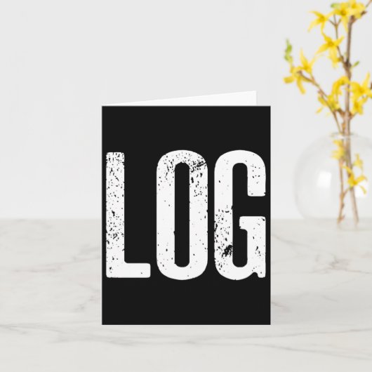 Funny Log Halloween Beaver Log Meme  カード (黄色い花)