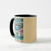 Funny London Alien Abduction Retro Sci-Fi Poster マグカップ (正面左)