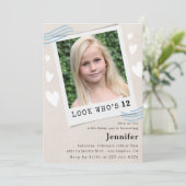 「Funny Look」12歳の誕生日招待状 招待状 (スタンド正面)