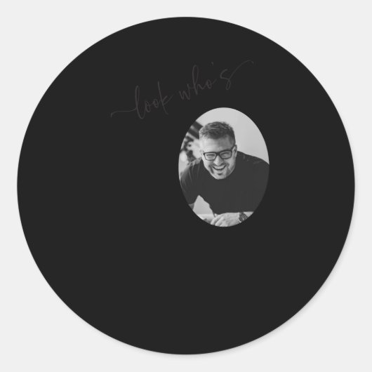 Funny Look Whos 50 Stylish 50th Birthday  ラウンドシール (正面)