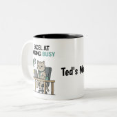 Funny Looking Busy Personalized Work Mug ツートーンマグカップ (正面左)