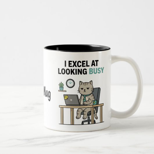 Funny Looking Busy Personalized Work Mug ツートーンマグカップ (右)