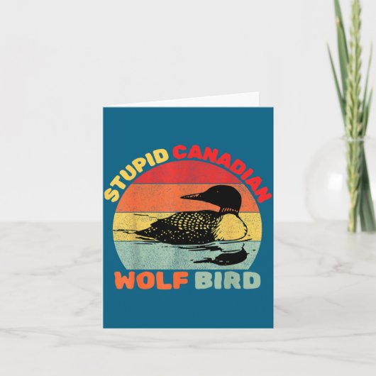 Funny Loon Bird Humor Stud Canadian Wolf Bird  カード (正面)