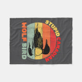 Funny Loon Bird Humor Stud Canadian Wolf Bird  フリースブランケット (正面(横))