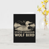 Funny Loon Bird, Stud Canadian Wolf Bird Humor Quo カード (黄色い花)