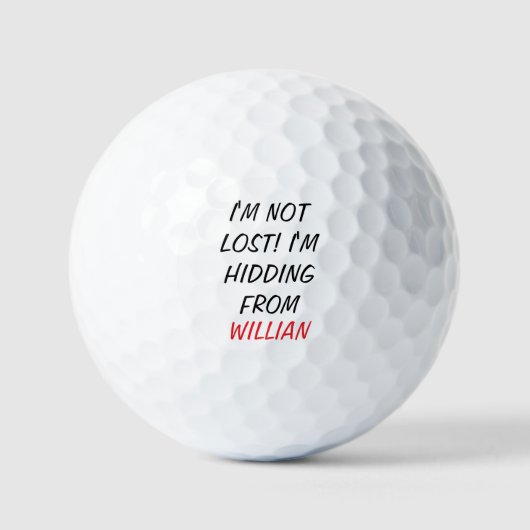 Funny Lost Ball Custom Name Golf Ball ゴルフボール (正面)