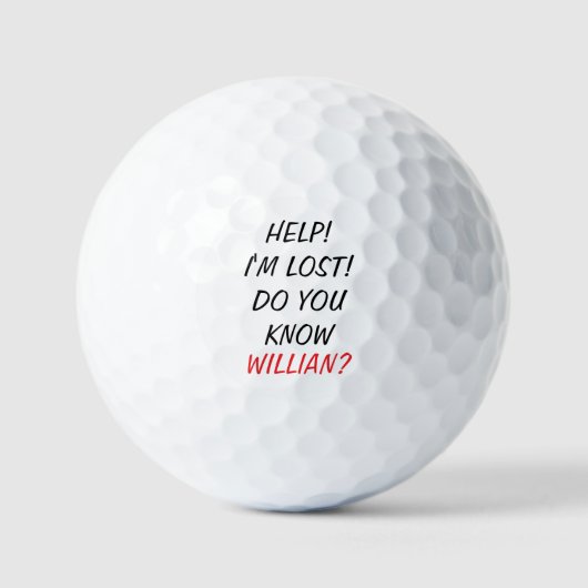 Funny Lost Ball Custom Name Golf Ball ゴルフボール (正面)