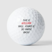 Funny Lost Ball Custom Name Golf Ball ゴルフボール (正面)