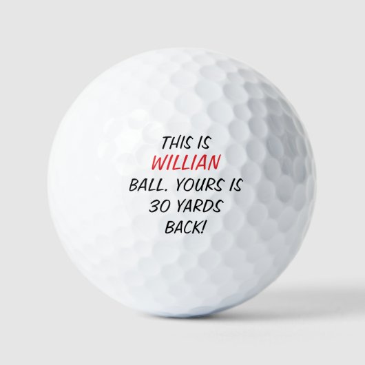Funny Lost Ball Custom Name Golf Ball ゴルフボール (正面)