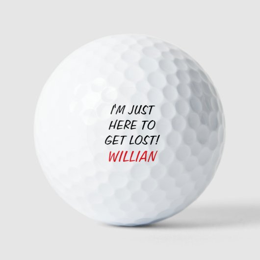 Funny Lost Ball Custom Name Golf Ball ゴルフボール (正面)