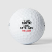 Funny Lost Golf Ball Custom Name Quote ゴルフボール (正面)