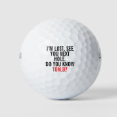 Funny Lost Golf Ball Custom Name Quote ゴルフボール (正面)