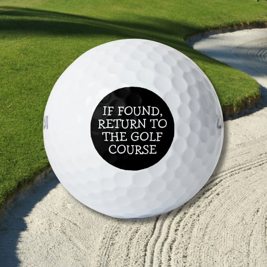 Funny Lost Golf Ball Quote Simple Black and White ゴルフボール