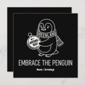 Funny Lost Greenland Penguin Embrace the Wrong Way 招待状 (正面/裏面)