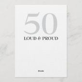 Funny Loud and Clear 50th birthday invitation 招待状 (裏面)