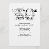 Funny Loud and Clear 50th birthday invitation 招待状 (正面)
