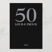 Funny Loud and Clear 50th birthday invitation 招待状 (裏面)