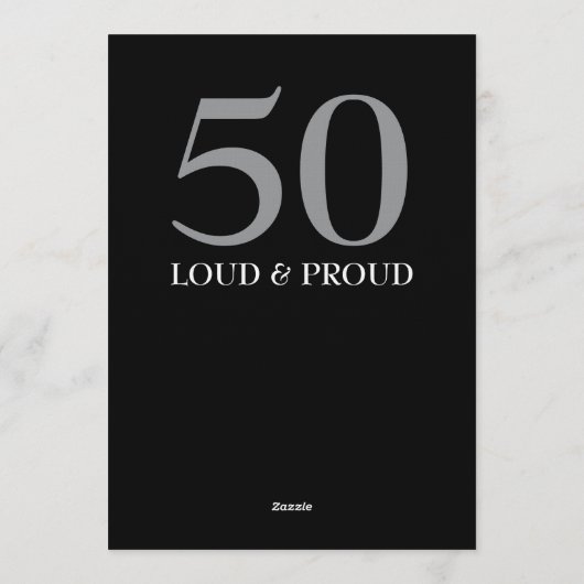 Funny Loud and Clear 50th birthday invitation 招待状 (裏面)