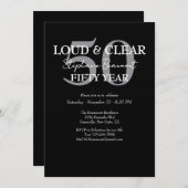 Funny Loud and Clear 50th birthday invitation 招待状 (正面/裏面)
