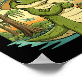 Funny Louisiana Alligator Retro Wildlife Travel Ba ポスター (角)