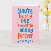 Funny Love Annoy You Forever Card カード (黄色い花)