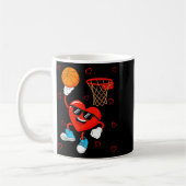 Funny Love Basketball Heart Shape Happy Valentine' コーヒーマグカップ (左)