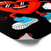 Funny Love Basketball Heart Shape Happy Valentine' ポスター (角)