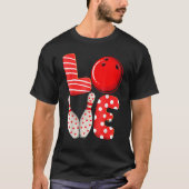 Funny Love Bowling Ball & Pins Group Matching Vale Tシャツ (正面)