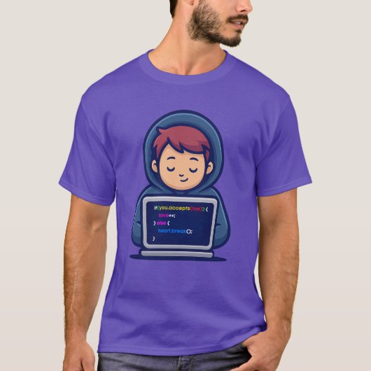 Funny Love Code – Programmer T-Shirt Tシャツ (正面)