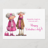 Funny Love Couple Valentine Card Playful Humor シーズンカード (正面)
