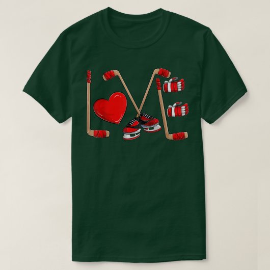 Funny Love Hockey Valentines Day  Toddler Boys Kid Tシャツ (デザイン正面)