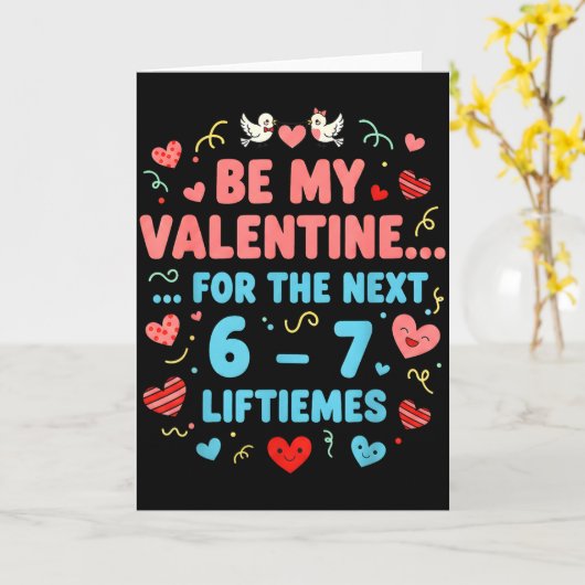 Funny Love Quote 6 7 Shirt Six Seven Meme Valentin カード (黄色い花)