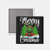 Funny Lover Xmas Lighting Santa Train Christmas  マグネット (正面/裏面)