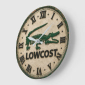 Funny Lowcost Alligator Rustic Crocodile Farmhous ラージ壁時計 (傾斜)