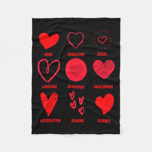 Funny Lsp Speech Language Pathologist Valentines フリースブランケット (正面)