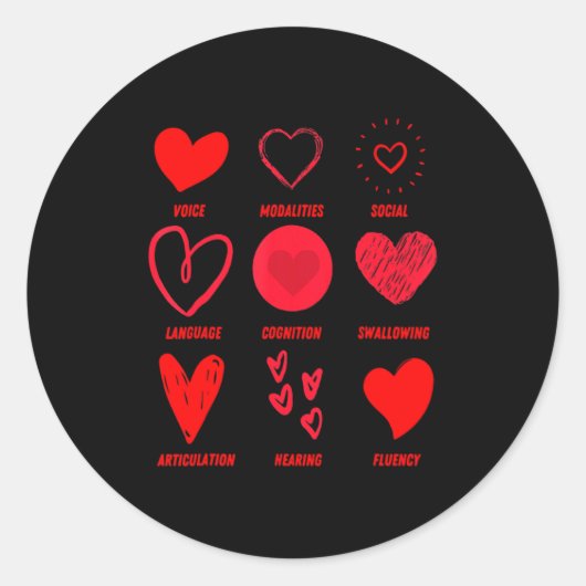 Funny Lsp Speech Language Pathologist Valentines ラウンドシール (正面)