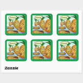 Funny LTCartoons Pineapple Pizza Comic Crafting  スクエアシール (シート)