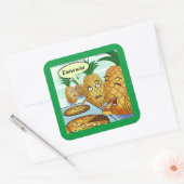 Funny LTCartoons Pineapple Pizza Comic Crafting  スクエアシール (封筒)