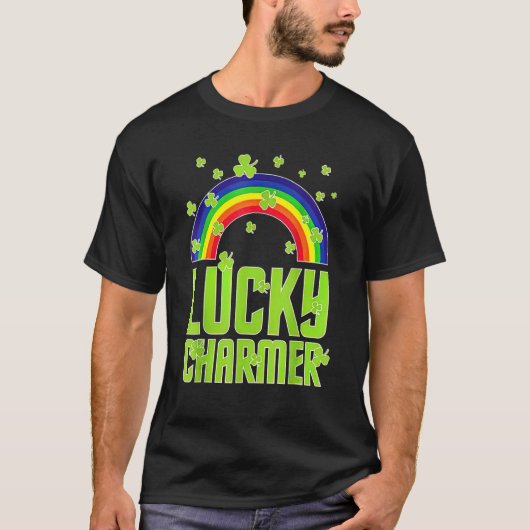 funny Lucky Charmer shamrock charm St patricks day Tシャツ (正面)