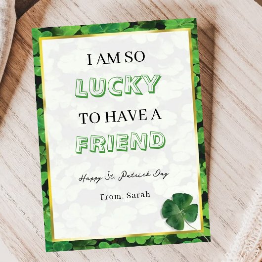 Funny Lucky Friend St. Patrick’s Day Greeting Card シーズンカード