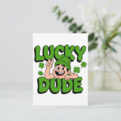Funny Lucky Goose St Patricks Day Design シーズンポストカード (スタンド正面)