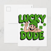 Funny Lucky Goose St Patricks Day Design シーズンポストカード (正面/裏面)