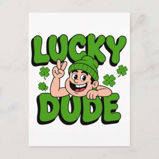 Funny Lucky Goose St Patricks Day Design シーズンポストカード (正面)
