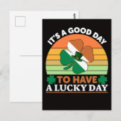Funny Lucky Goose St Patricks Day Design ポストカード (正面/裏面)