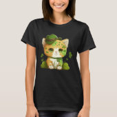 Funny Lucky Green Proud Irish St Patricks Day Cat  Tシャツ (正面)