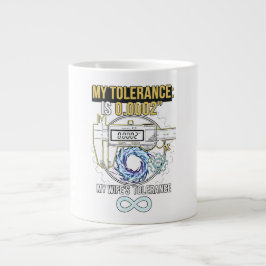 Funny Machinist My Tolerance vs My Wife's Toleranc ジャンボコーヒーマグカップ