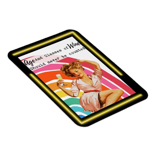 Funny Magnet Best Friend Gift "Age & Wine" マグネット (右側)