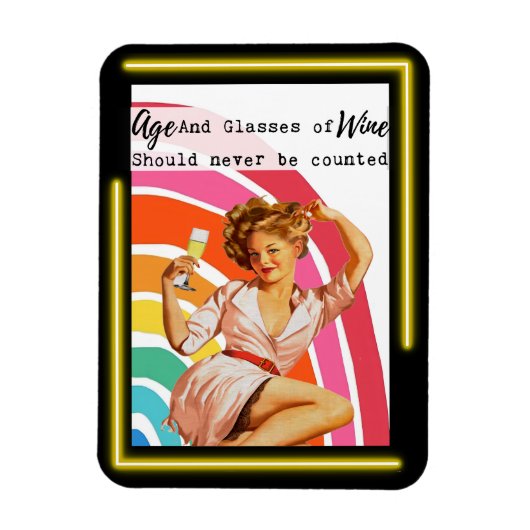 Funny Magnet Best Friend Gift "Age & Wine" マグネット (縦)