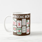 Funny Mahjong Gift For Mom Mother Tile Game Lover コーヒーマグカップ (左)